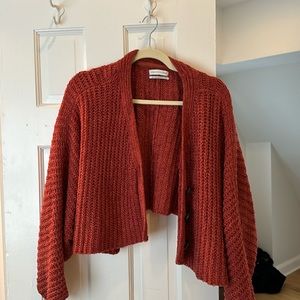 Urban outfitters cropped red cardigan